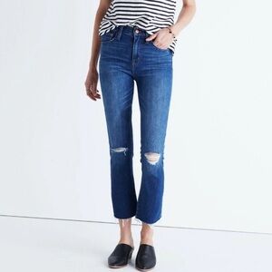 Madewell 10” High Riser Demi Boot Jean Distressed Size 32 Women’s